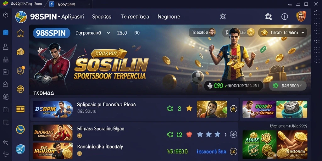 Screenshot utama 98SPIN menampilkan antarmuka taruhan olahraga yang menarik.