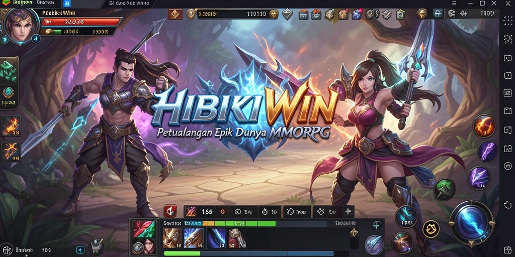 Tampilan gameplay menarik dari HIBIKIWIN saat pemain menjalani misi dalam dunia MMORPG.
