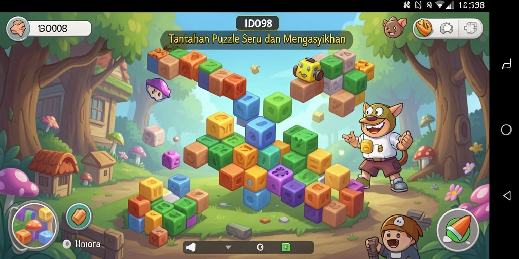 Gameplay seru ID098 dengan berbagai tantangan puzzle.