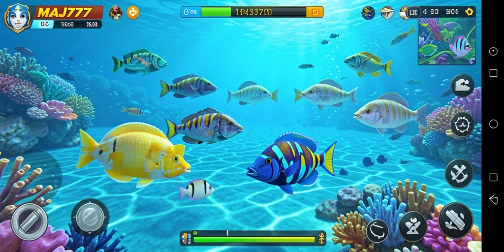 Tampilan gameplay seru di dunia bawah laut MAJ777.