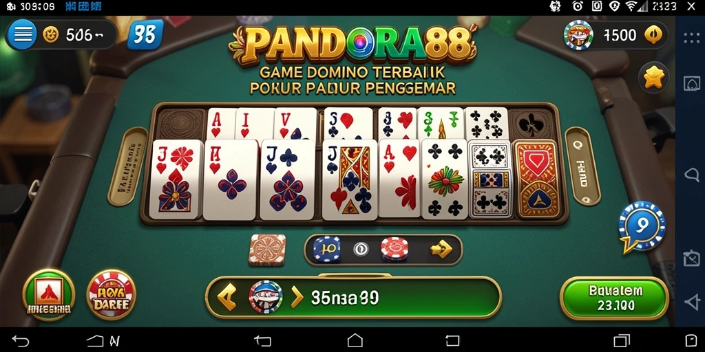 Screenshot PANDORA88 menampilkan aksi seru permainan domino.