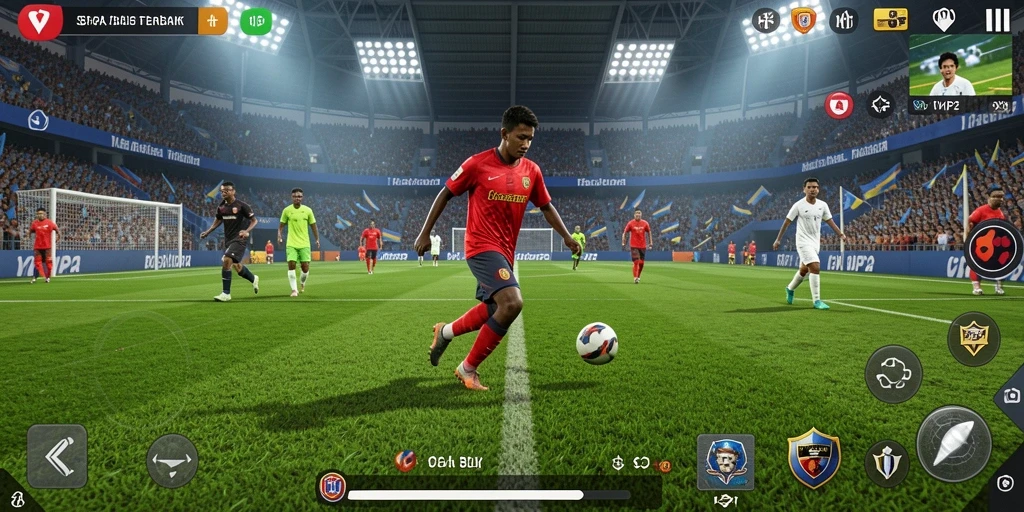 Tampilan gameplay menarik dari SVIP2 dengan aksi sepak bola yang intens.